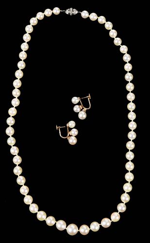 PLATINUM PEARL AND DIAMOND NECKLACE 379c0f