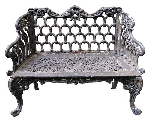 VICTORIAN IRON OUTDOOR GARDEN BENCH  379c1e