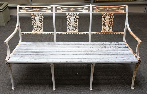 CAST IRON GARDEN BENCH, "DIANA