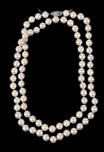 14KT PEARL NECKLACEknotted pearls 379c4b