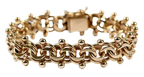 14KT. BRACELETfancy link chain,