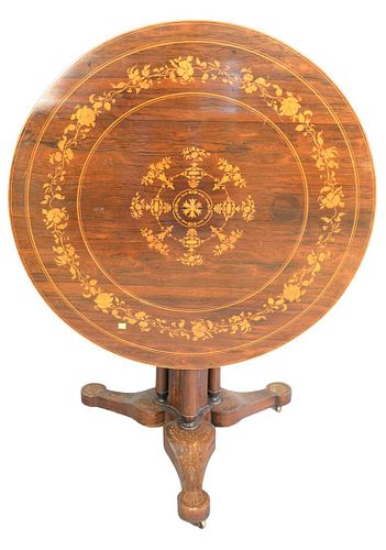 ENGLISH ROSEWOOD ROUND TIP TABLE