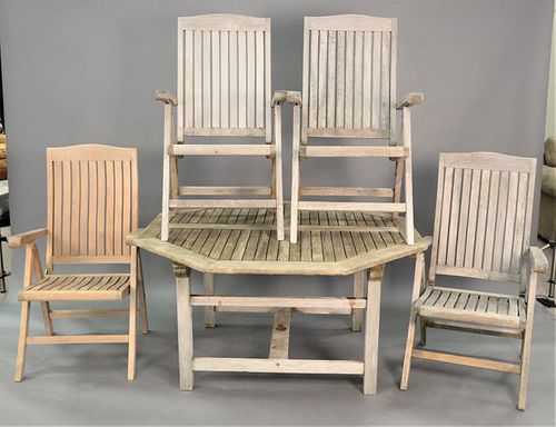 TEAK OUTDOOR DINING SET TO INCLUDE 379d00