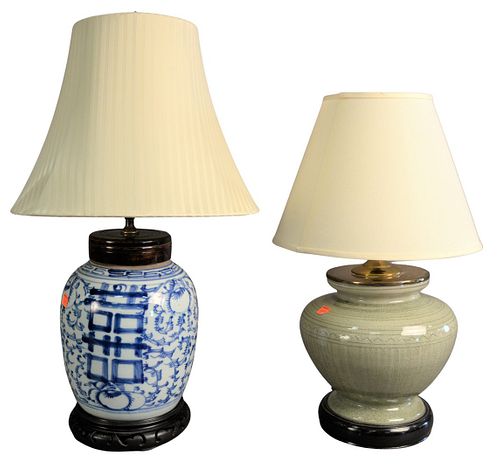 SEVEN TABLE LAMPS, TO INCLUDE FIVE