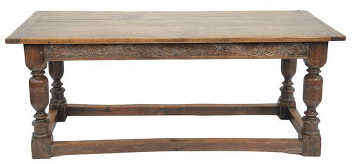 JACOBEAN STYLE OAK TABLE TOP WITH