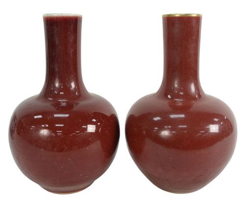 PAIR OF CHINESE BOTTLE FORM OXBLOOD 379d69