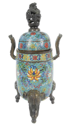 CHINESE CLOISONNE TRIPOD INCENSE 379da6