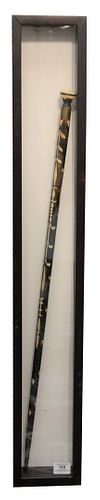 ENGLISH INLAID WOOD WALKING STICK,