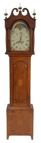 FEDERAL CHERRY TALL CASE CLOCK  379dd5