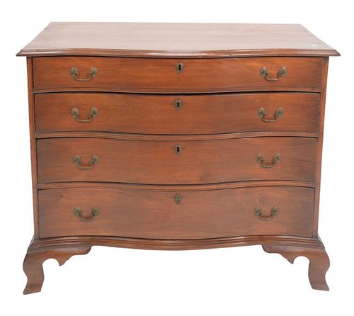 CHIPPENDALE MAHOGANY FOUR DRAWER 379dd9
