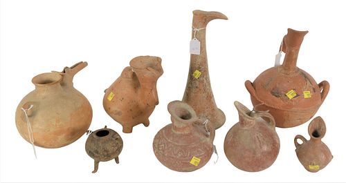 GROUP OF EIGHT TERRACOTTA POTTERY
