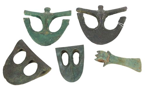 GROUP OF FIVE BRONZE AX HEADS IN 379e17