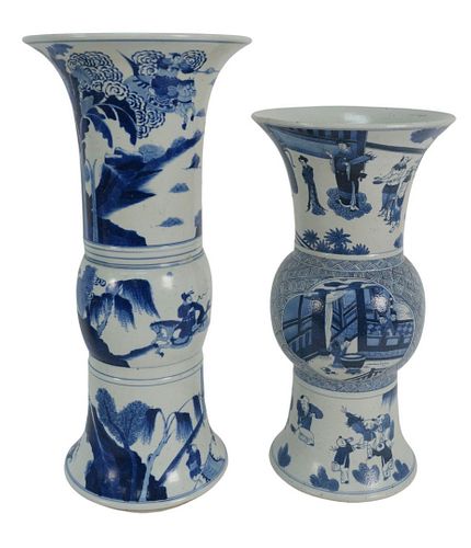 TWO CHINESE BLUE AND WHITE VASES