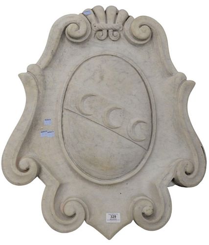 ITALIAN WHITE MARBLE ARMORIAL,