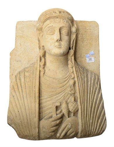 CARVED STONE BUST OF A WOMAN POSSIBLY 379e7a