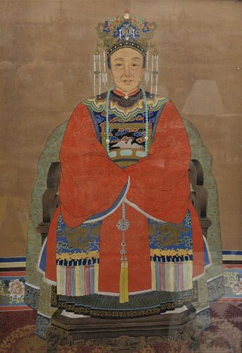 LARGE CHINESE ANCESTRAL PORTRAIT