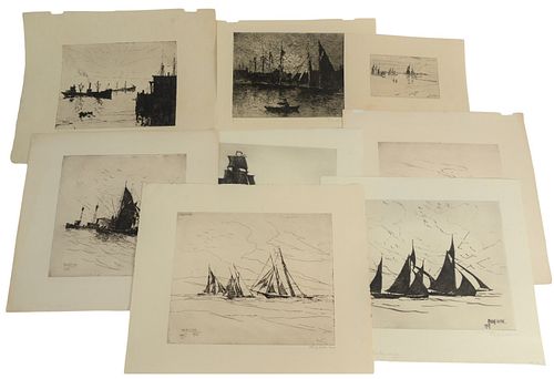 GROUP OF SIXTEEN PHILLIP LITTLE ETCHINGS