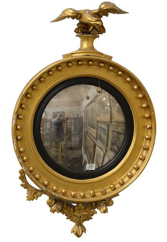 REGENCY CONVEX MIRROR WITH CARVED 379f1c
