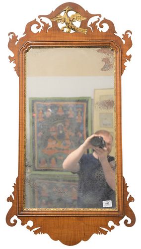 TIGER MAPLE CHIPPENDALE STYLE MIRROR  379f4d