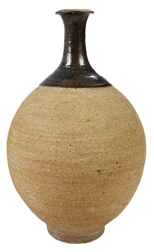 PAUL HUDGINS STONEWARE VASE American  379feb