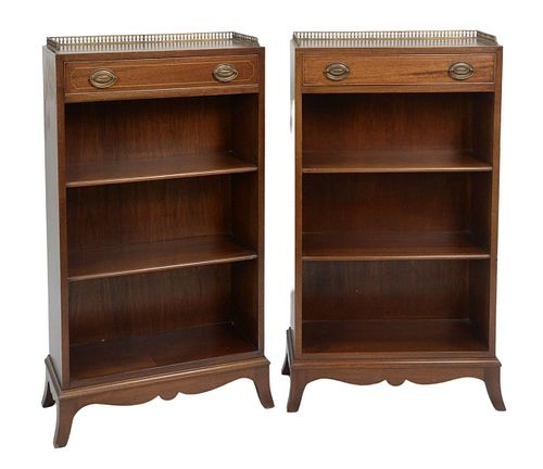 PAIR BIGGS MAHOGANY SMALL BOOKCASES