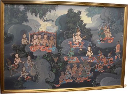 BUDDHIST DEITIES IN A THAI LANDSCAPE  37a02d