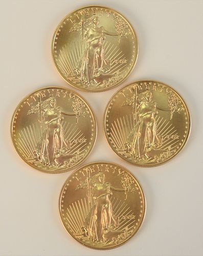 FOUR GOLD EAGLES, 2003, 1 OZ. EACH.Four