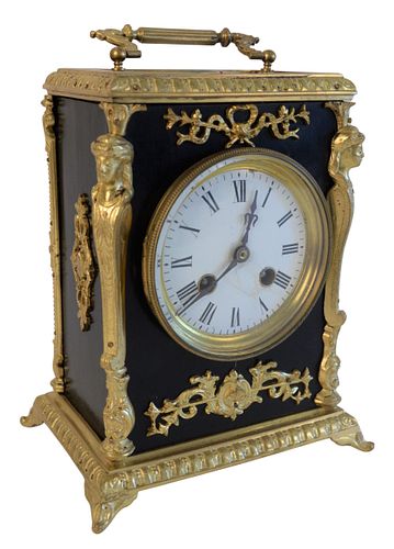 CONTINENTAL CLOCK WITH BRASS MOUNTS 37a0e8