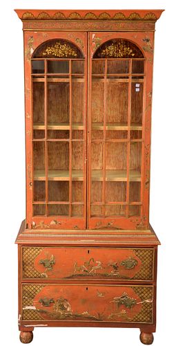 CHINOISERIE DECORATED DISPLAY CABINET,