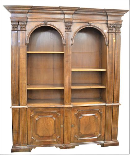 WALNUT BOOKCASE WITH FLUTED PILASTER 37a11c