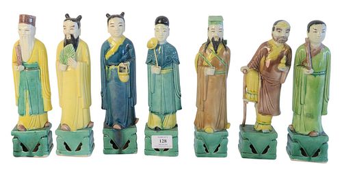 SEVEN CHINESE FIGURAL PORCELAIN 37a122