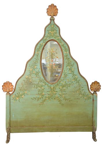 CARVED AND PAINTED HEADBOARD WITH 37a134