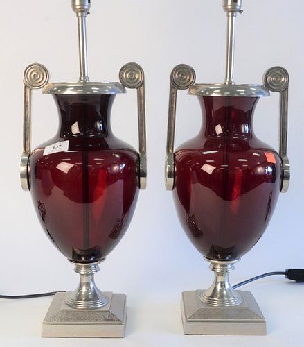 PAIR DECORATIVE TABLE LAMPS HEIGHT 37a12d