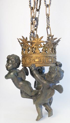 BRONZE PUTTI HANGING LIGHT HAVING 37a143