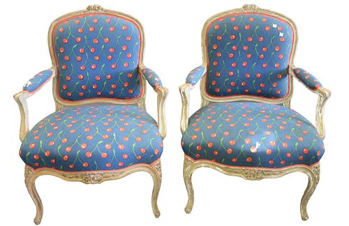 PAIR LOUIS XV STYLE FAUTEUIL THREE 37a185