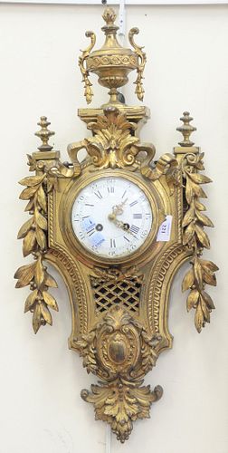 LOUIS XV STYLE BRASS WALL CLOCK  37a19e