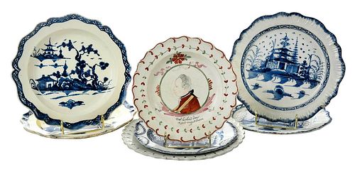 SEVEN PEARLWARE PLATESBritish Continental  37a19f