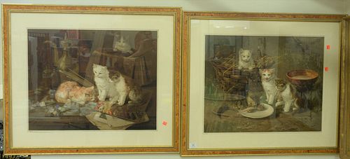 TWO FRAMED CHROMOLITHOGRAPHS OF 37a1d3