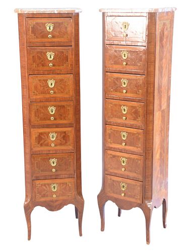 PAIR OF LOUIS XV STYLE MARBLE TOP 37a201