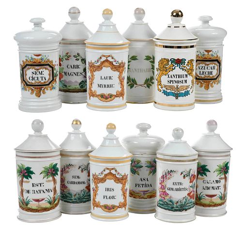 SET OF TWELVE APOTHECARY JARSContinental,