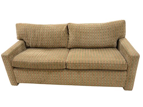 UPHOLSTERED TWO CUSHION SLEEPER SOFA.Upholstered