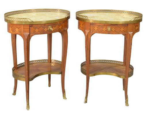 PAIR OF LOUIS XV STYLE OVAL STANDS  37a24b