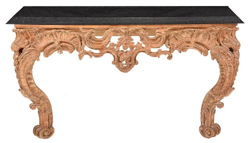 LOUIS XV STYLE CARVED MARBLE TOP