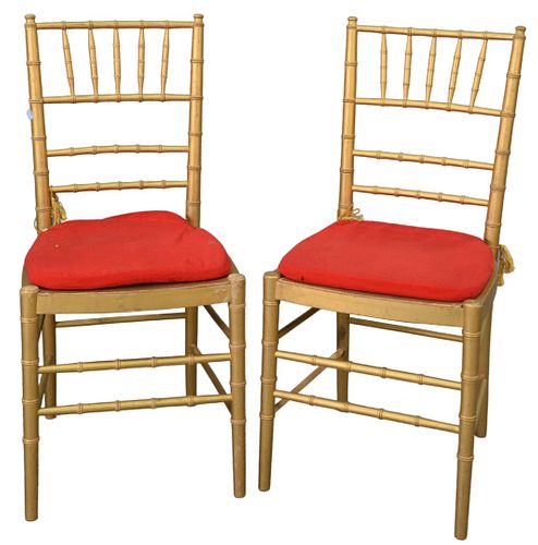 SET OF EIGHT FAUX BAMBOO CHAIRS  37a281