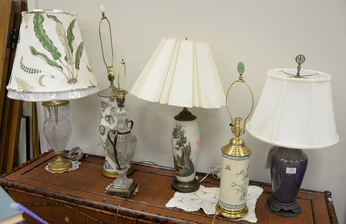 SIX TABLE LAMPS TO INCLUDE TWO 37a2a4