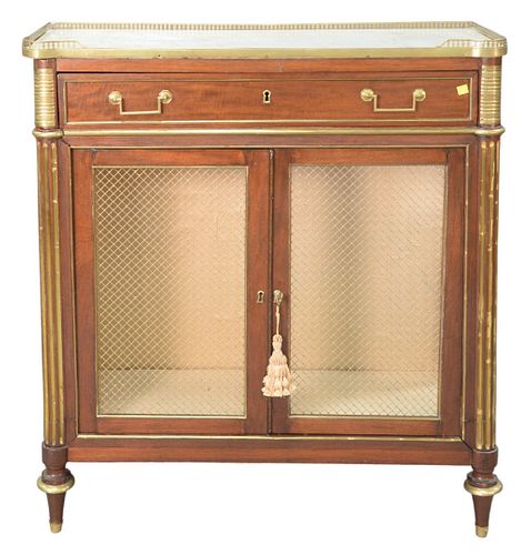 LOUIS XVI CABINET, WITH BRASS TRIMMED