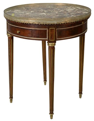 LOUIS XVI STYLE TABLE, WITH BRASS