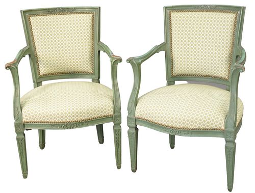 SET OF FOUR CONTINENTAL STYLE ARMCHAIRS  37a2d7