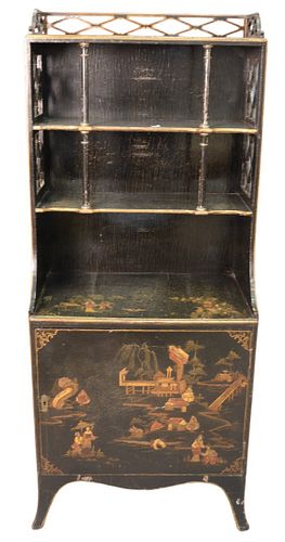 CHINOISERIE DECORATED BOOKCASE,