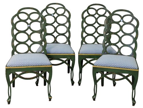 SET OF FOUR CONTEMPORARY SIDE CHAIRS,